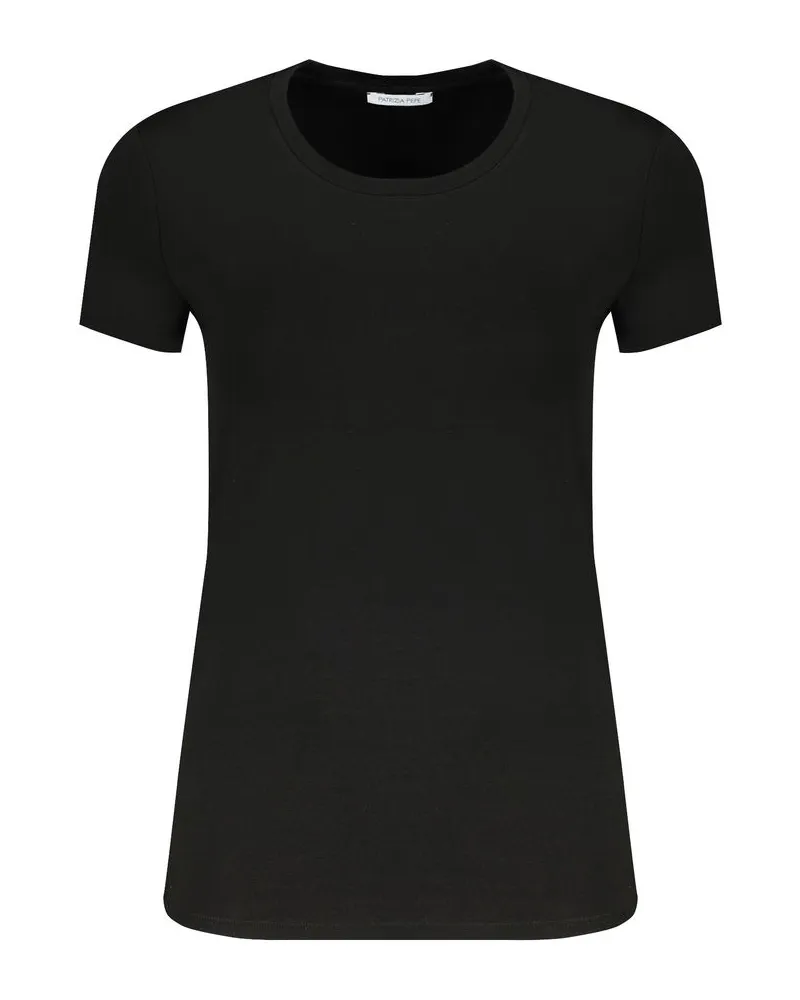 Patrizia Pepe Kurzarm Crew-Neck T-Shirt Schwarz