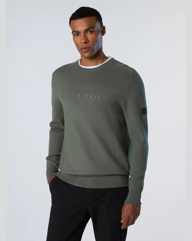 North Sails Pullover aus Viskosegewebe mit 3D-Schriftzug - Grau Grau