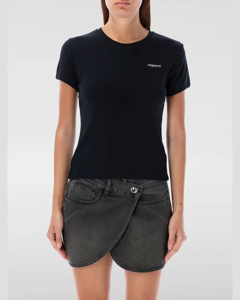 COPERNI Tailliertes T-Shirt mit kurzen Ärmeln Schwarz