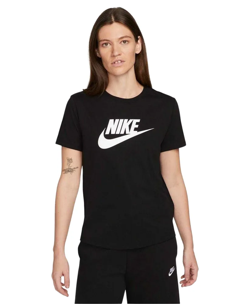 Nike Futura" T-Shirt für Damen, Rundhalsausschnitt (Schwarz Schwarz