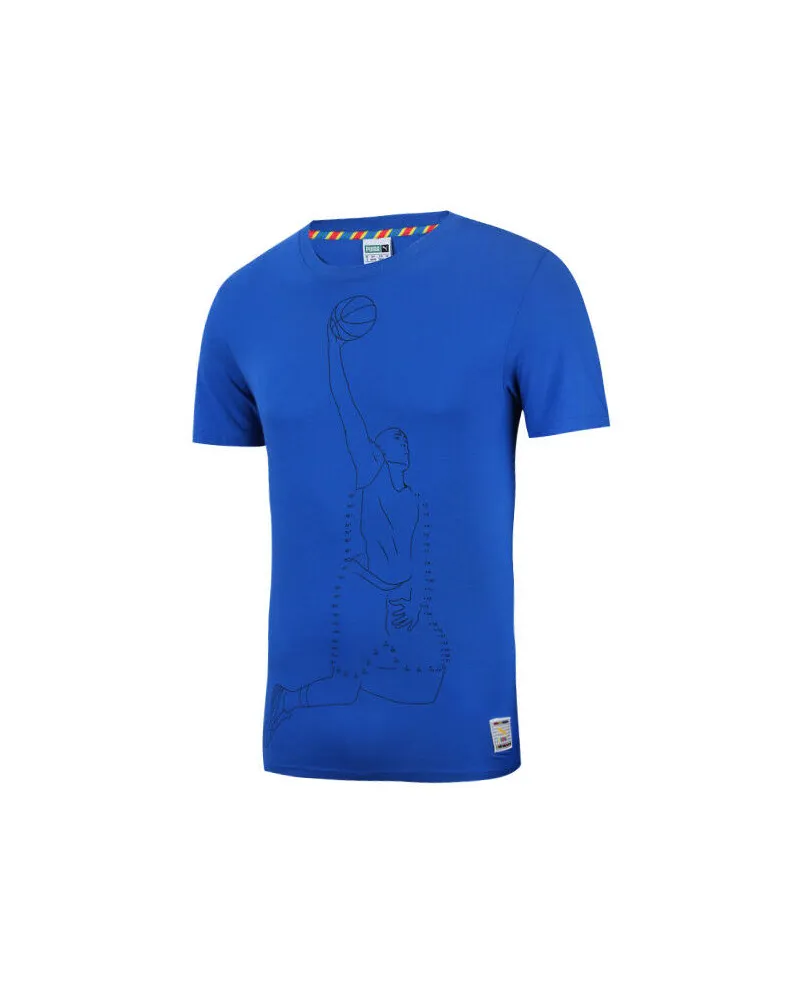 Puma x Dr. Basketball Herren regulärer T-Shirt Top T-Shirt Blue 570427 61 RW86 Blau