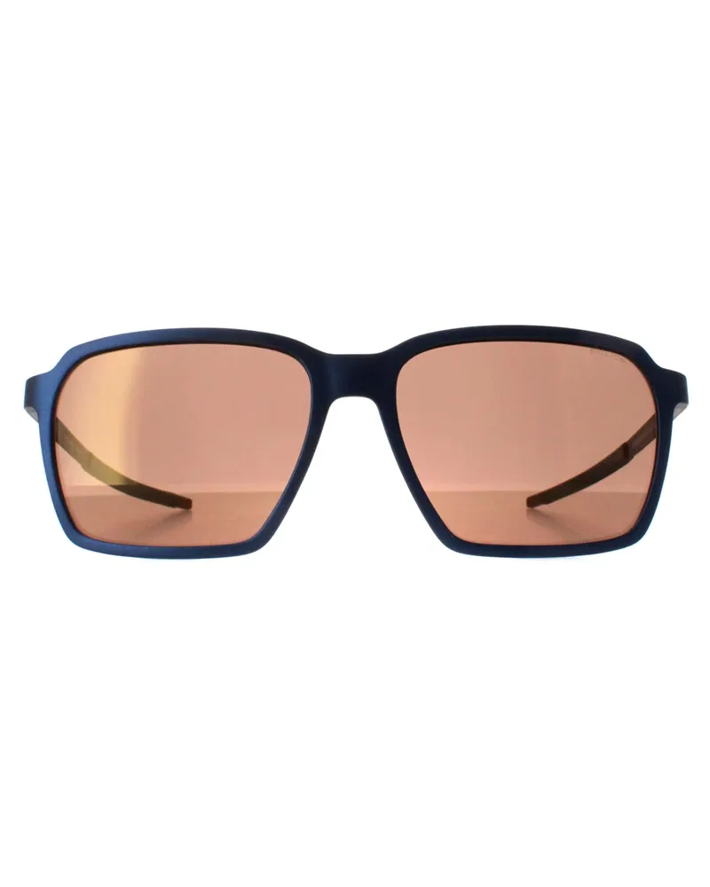 Police SPLL16 Solstice 5 V78X halbmatte Ruthenium-Sonnenbrille mit braunem Spiegel und Bronze Blau