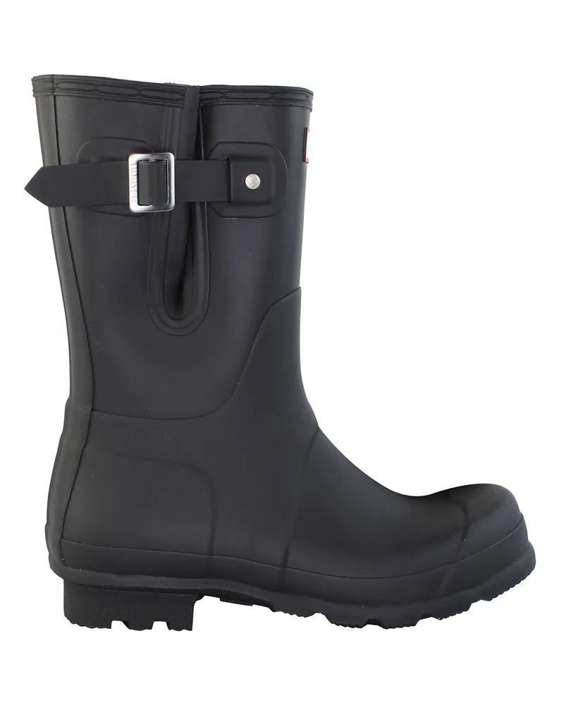Hunter Original Short Side ADJ Herren Gummistiefel - Schwarz Schwarz