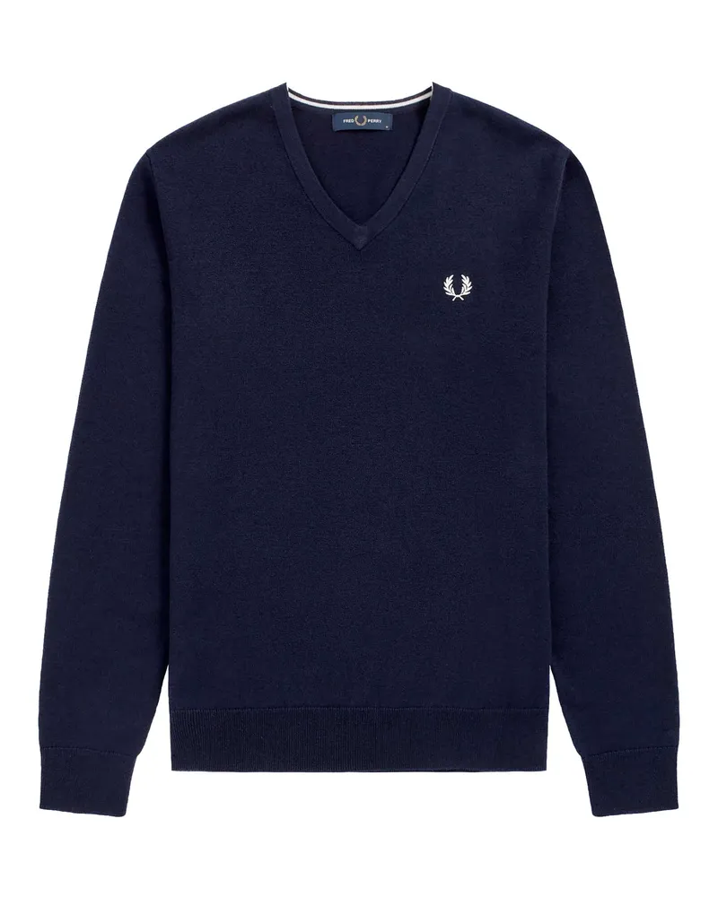 Fred Perry Fredperry Fp Klassischer V-Ausschnitt Pullover Blau Pullover Blau