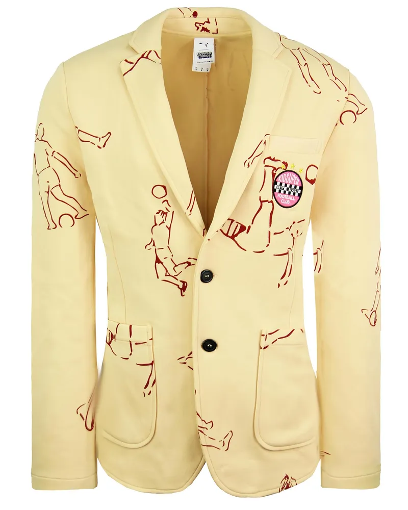 Puma x Kidsuper Studios Langer Blazer -Ärmel Herren Honig maßgeschneiderte Jacke 598436 12 Rot