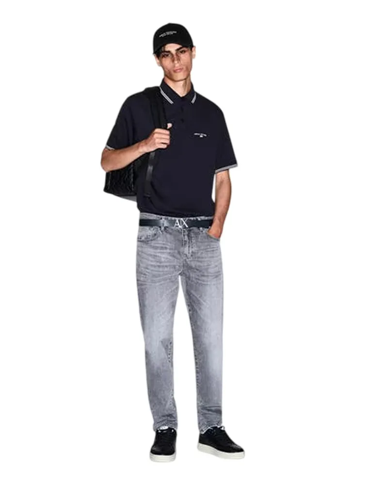 Armani Exchange Poloshirt für Herren, Mit Kragen (Marine Marineblau