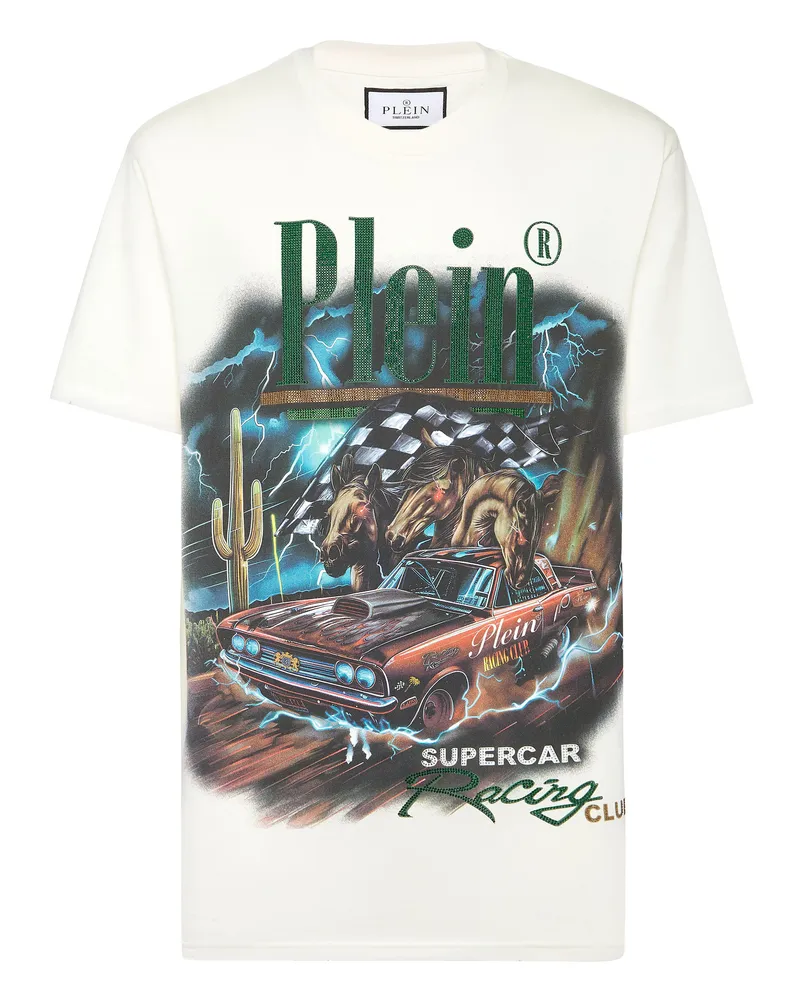Philipp Plein T-Shirt Racing Creme