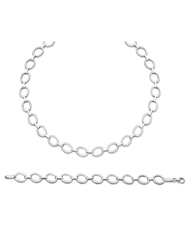 Orphelia Damen 925 Sterling Silber Set: Kette + Armband - Silber SET-029 Silber