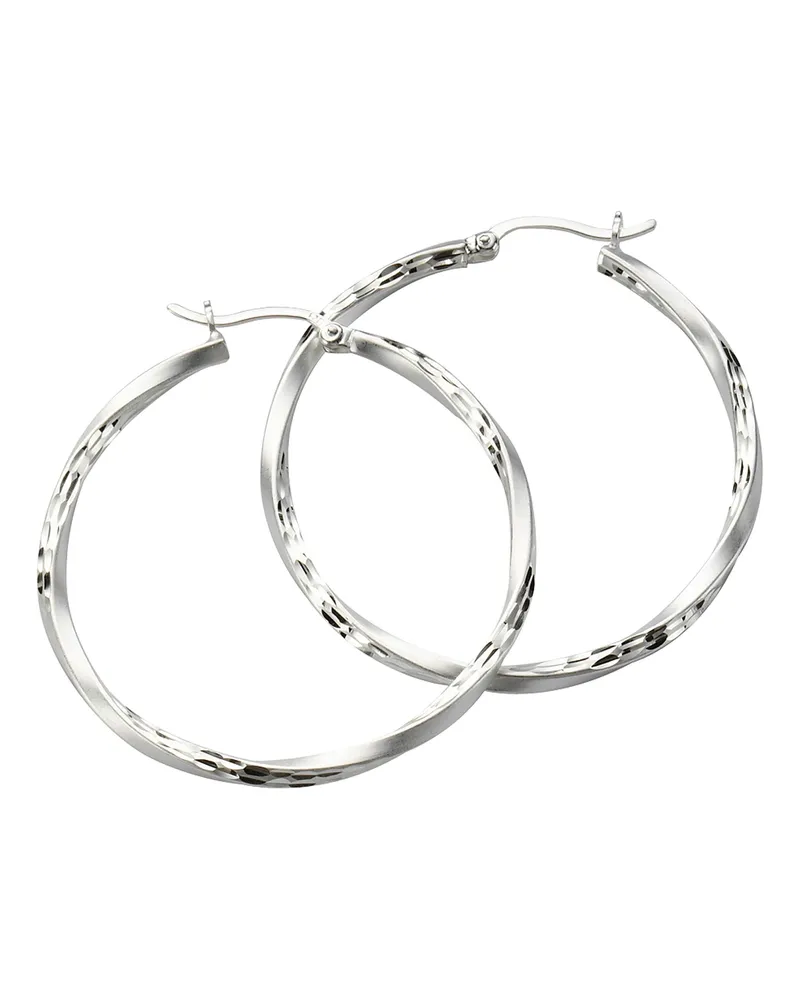 ZEEme Ohrringe aus 925er Silber, mattiert, diamantiert - Silber Silber