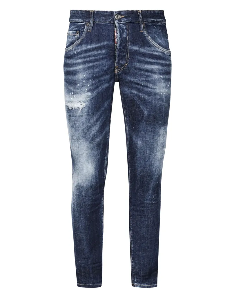 Dsquared2 Skater Jeans Aus Used-denim Blau