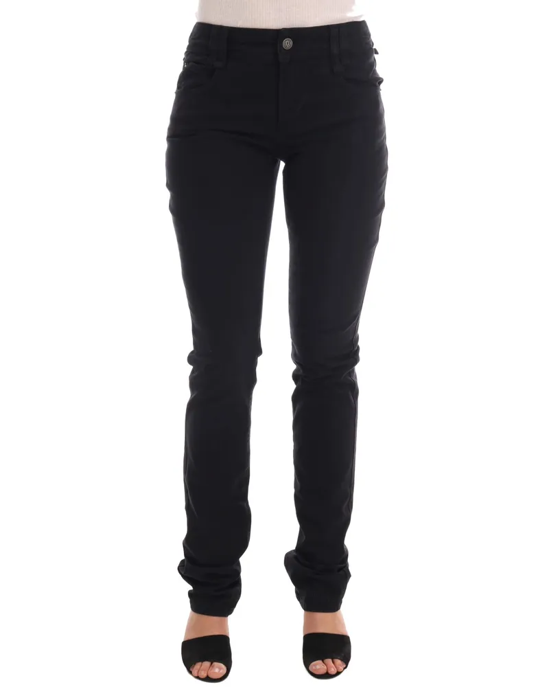 John Galliano John  Jeans Femme Coton Denim Stretch Noir Coupe Régulière Schwarz