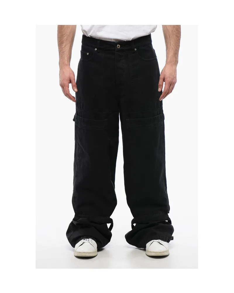 OFF-WHITE Relaxed Fit GARMDYED CARPENTER Cargo-Jeans 32 cm in Schwarz Schwarz