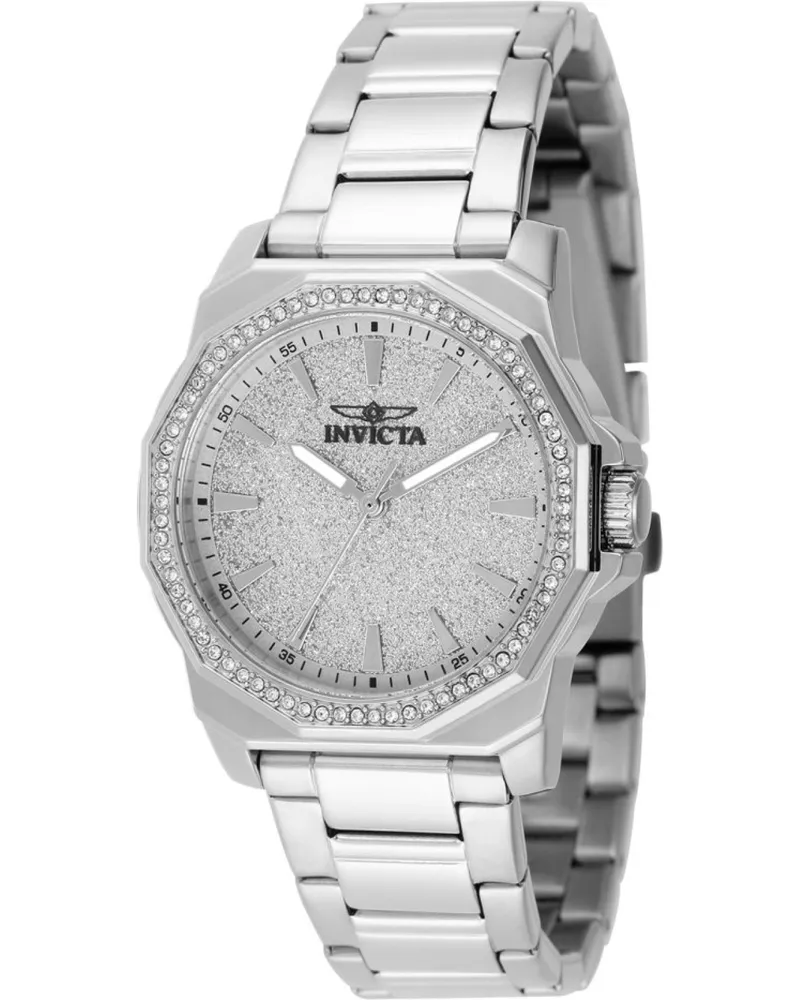 Invicta Speedway 49128 Damenuhr - Quarzwerk - Edelstahl mit silbernem Zifferblatt - 34 mm Silber