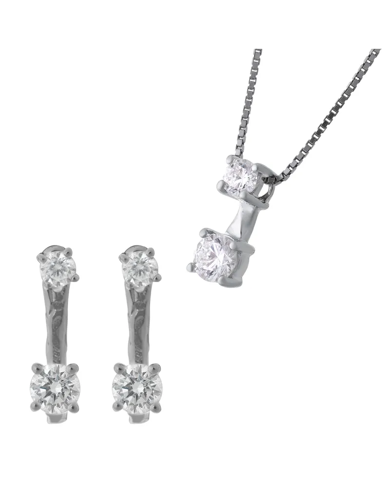 Orphelia Lykke' Damen 925 Sterling Silber Set: Kettenanhänger + Ohrringe - Silber SET-7128 Silber