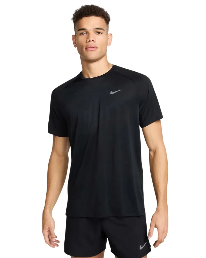 Nike Oberteil für Herren, Laufen (Schwarz Schwarz