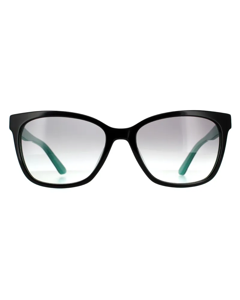 Calvin Klein Rectangle Womens Black Teal Grey Gradient Sonnenbrille Schwarz