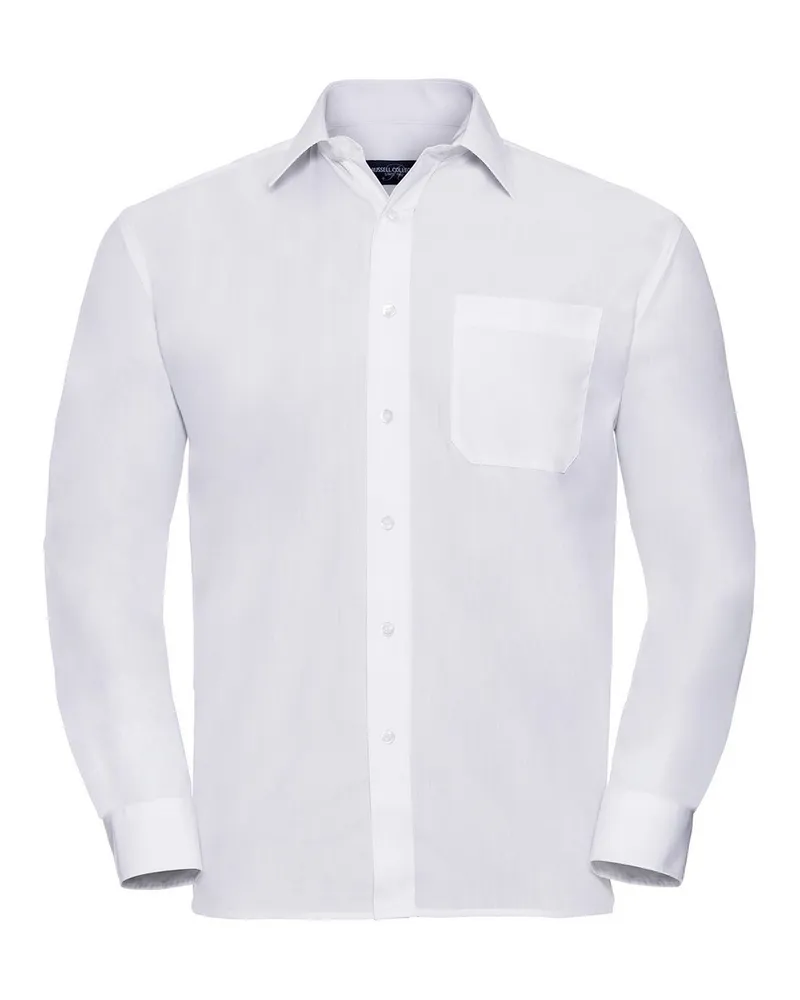 Russell Athletic Russell Collection - Formelles Hemd Pflegeleicht für Herren Langärmlig (Weiß Weiß