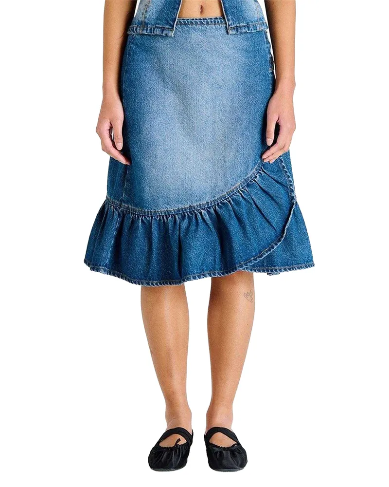 The Ragged Priest Gail" Rock für Damen, Denim (Dreckig Gewaschen Mittelblau
