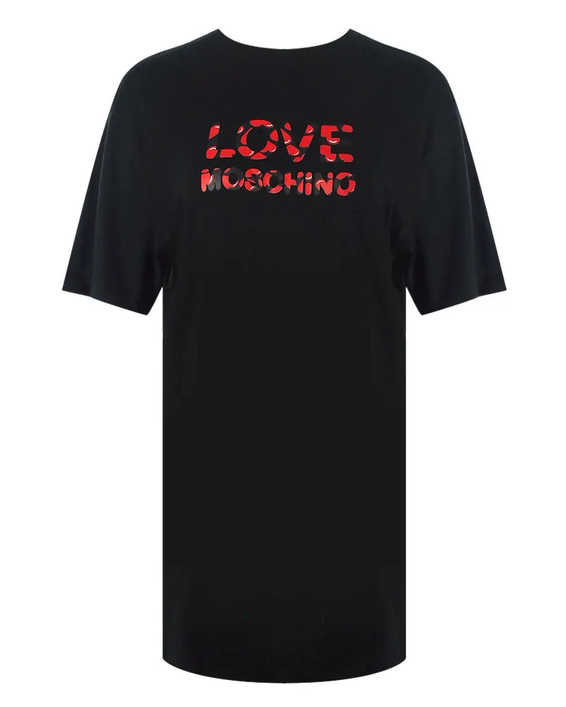 Moschino Schwarzes T-shirt Mit -bubble-logo Schwarz
