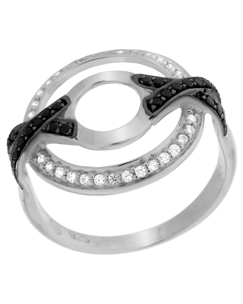 Orphelia Damen-Ring Sterling-Silber 925 – Silber/Schwarz ZR-7095/2 Schwarz