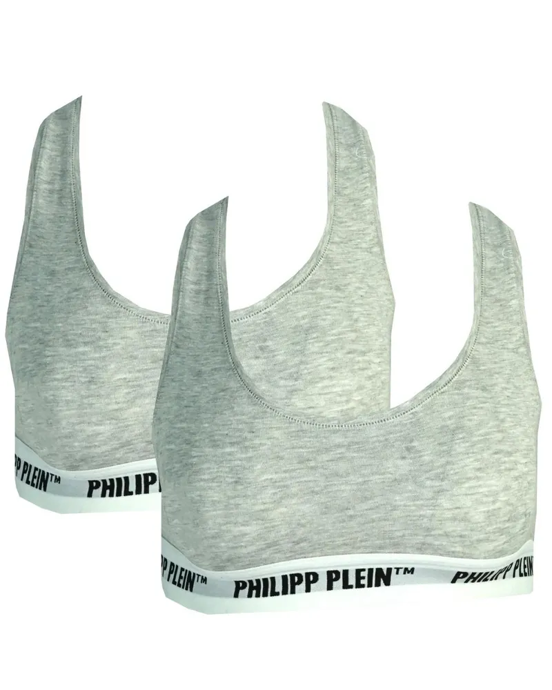 Philipp Plein Grau Unterwäsche Sport-BH Doppelpack Grau
