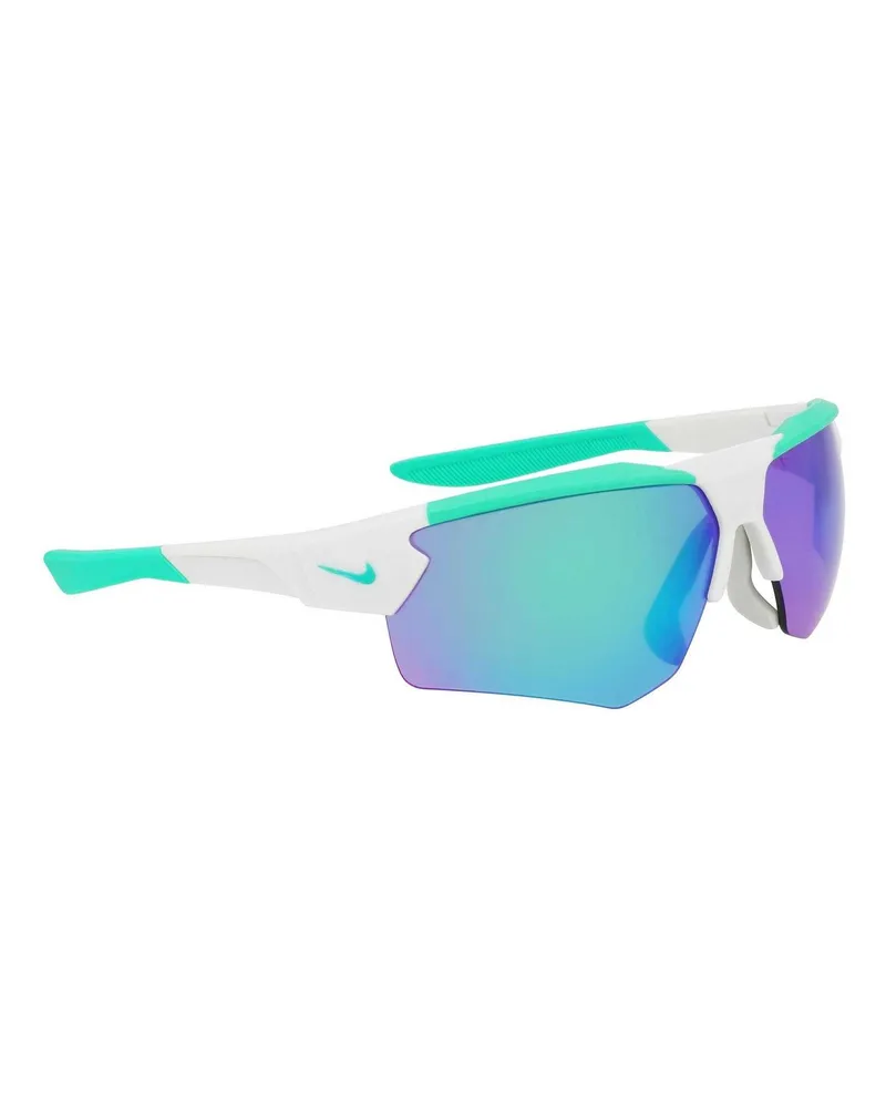 Nike Cloak" Verspiegelt-Sport-Sonnenbrille (Silber/Grün Silber