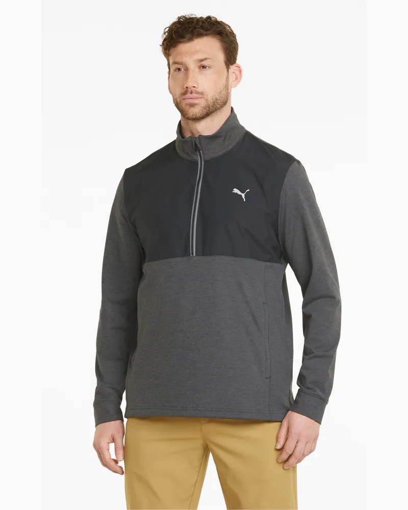 Puma Herren CLOUDSPUN WRMLBL Quarter-Zip Golfjacke Schwarz