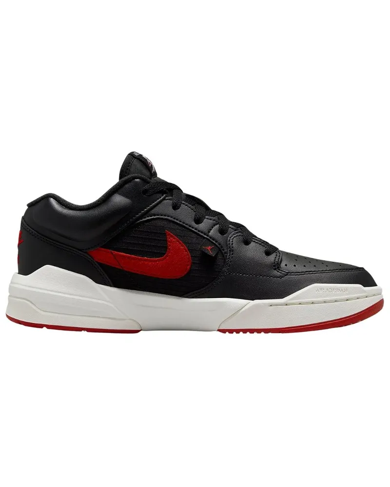 Nike Jordan Stadium 90" Swoosh Sneaker für Damen, Leder (Schwarz/Rot bedruckt Schwarz