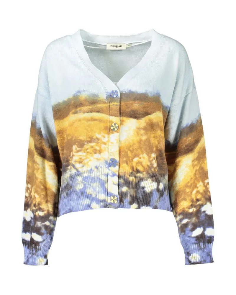 Desigual Azzurro Baumwoll Damenpullover Blau