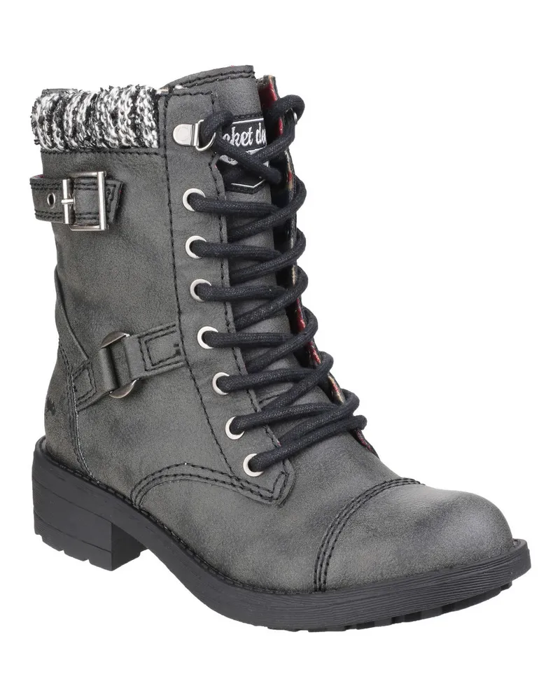 Rocket Dog Damen Bikerstiefel Thunder (Schwarz Schwarz