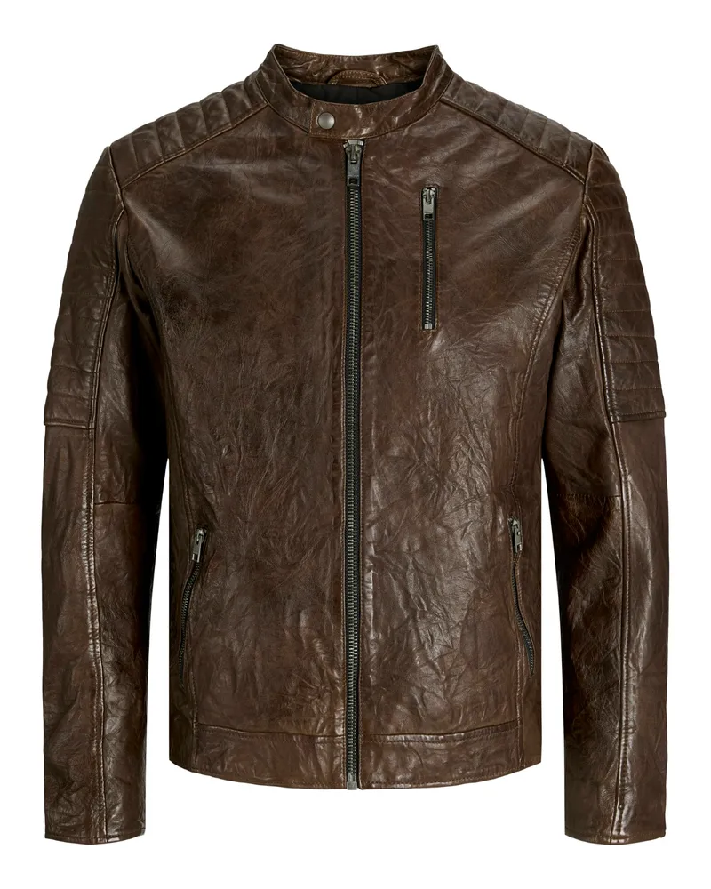 Jack & Jones Richard Leather Jacket  Braun Braun