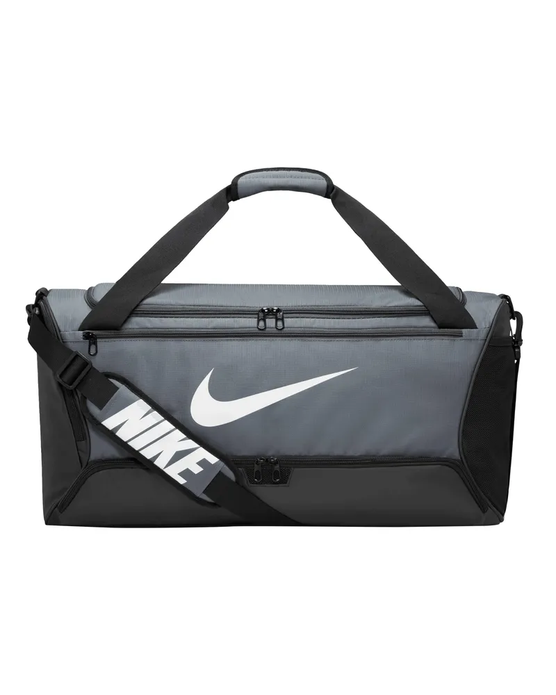 Nike Brasilia Swoosh Training 60L Duffle Bag (Eisengrau/Schwarz/Weiß Grau
