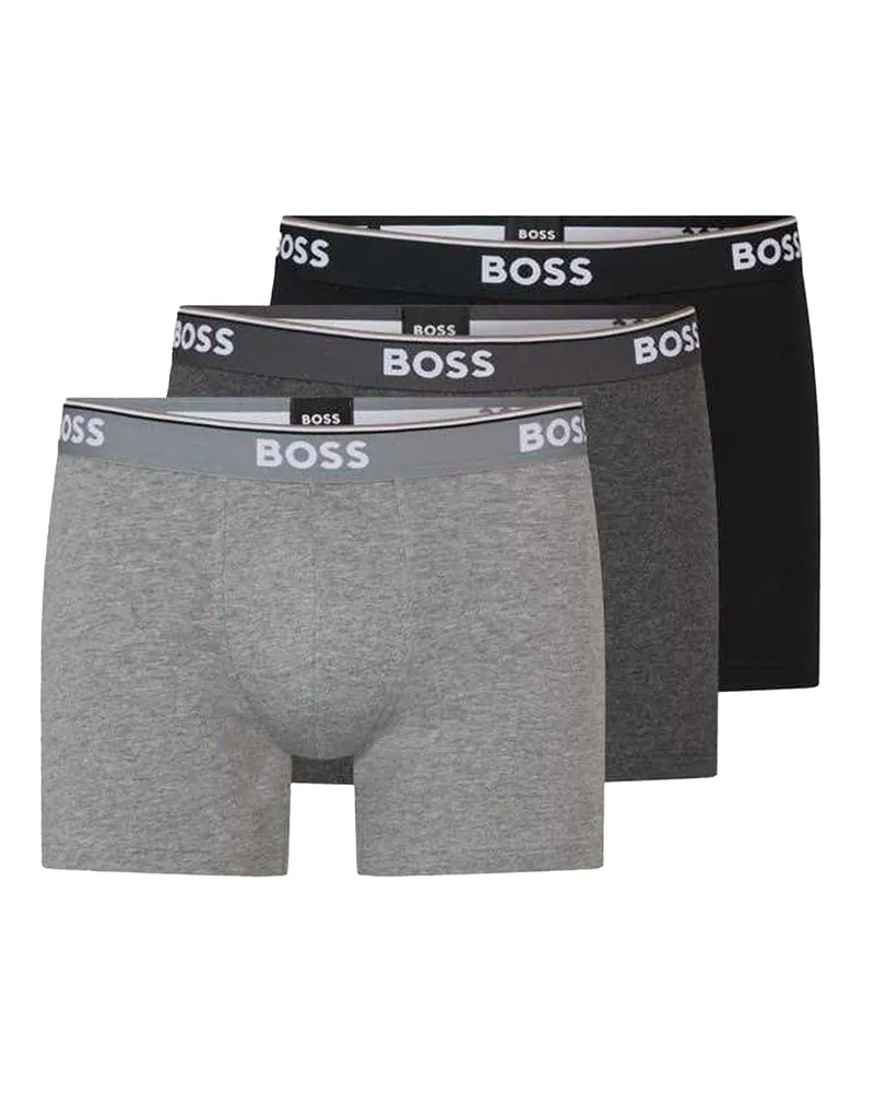 HUGO BOSS Boxershorts für Herren (3er-Pack) (Schwarz/Holzkohle/Grau Schwarz