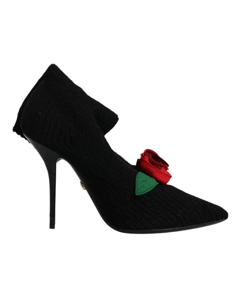 Dolce & Gabbana Schwarze Stiletto-Absätze Stiefel bis zur Wade Schuhe Schwarz