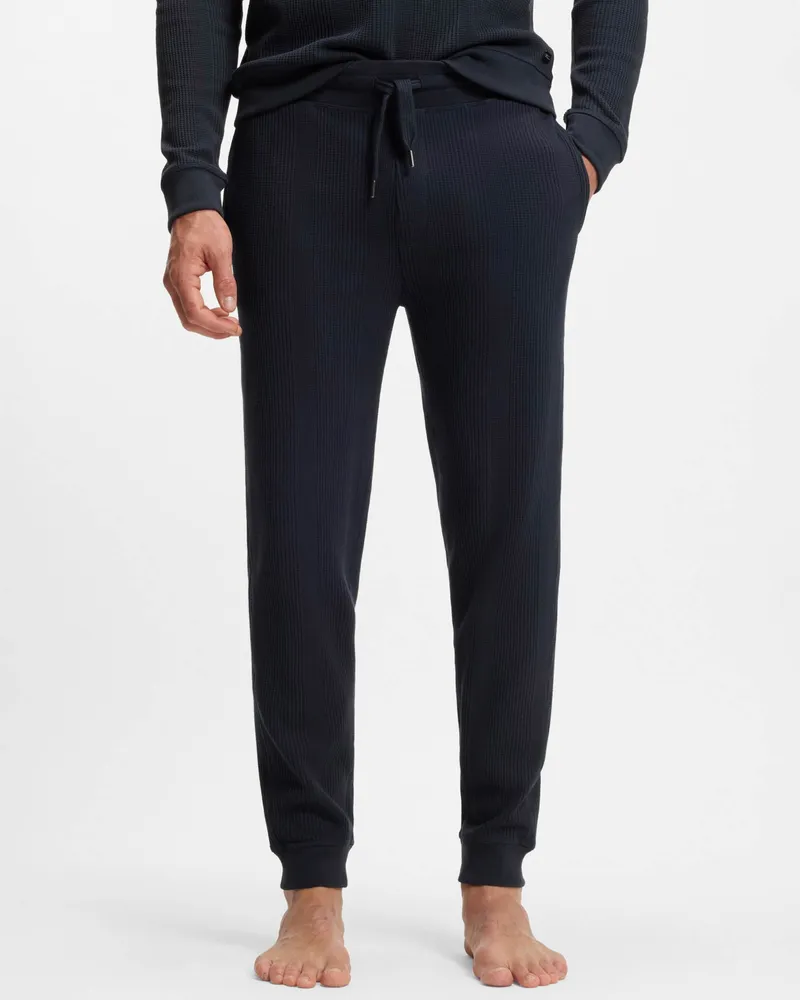 HUGO BOSS Structure Loungewear-Hosen in Dunkelblau Dunkelblau