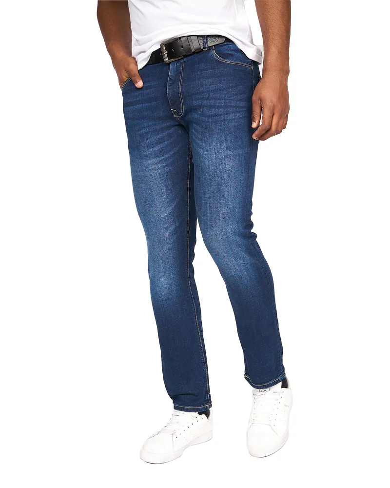 CrossHatch Cadman" Jeans für Herren (Steinwaschen Marineblau