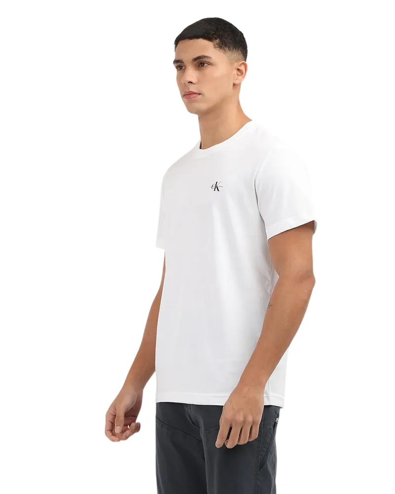 Calvin Klein T-Shirt für Herren, Rundhalsausschnitt (2er-Pack) (Weiß Weiß