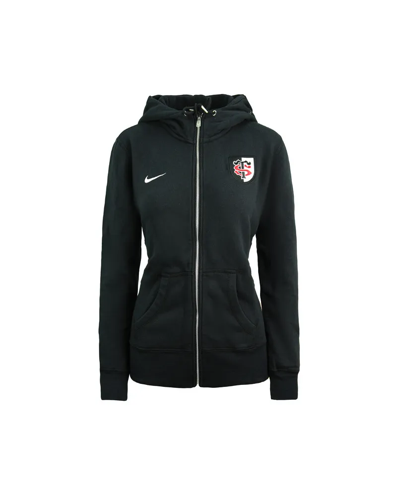 Nike Rugby Stade Toulousain Zip-Up-Hoodie Damen Schwarz Pullover 454221 010 Schwarz
