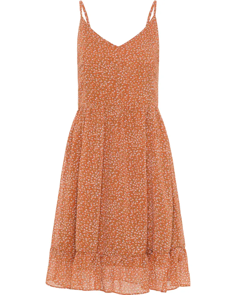 DreiMaster Kleid Damen Orange Mehrfarbig Braun