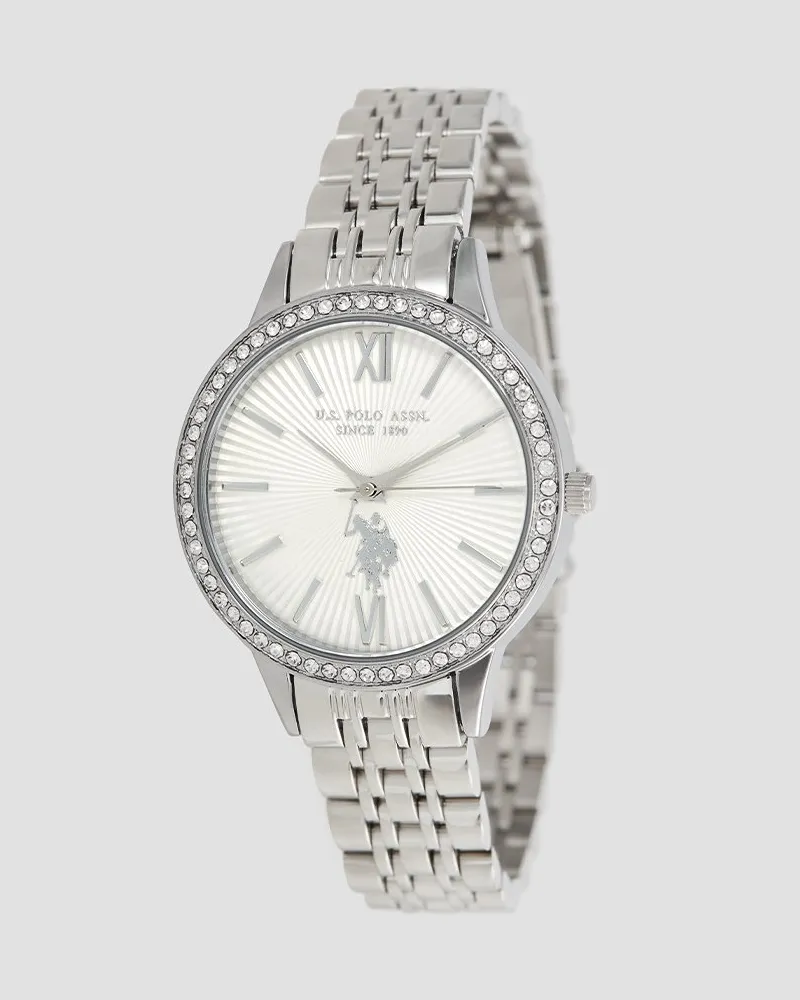 U.S. Polo Assn.  Uhr Faith Damenuhr Silber