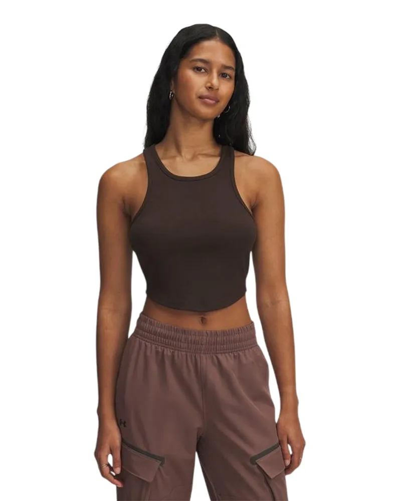 Under Armour UA Rival" Ärmelloses Oberteil für Damen, gerippt, Schmal (Braun Braun