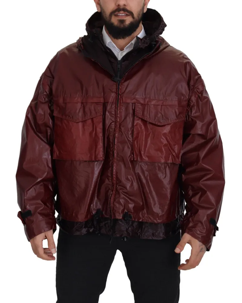 Dolce & Gabbana Bordeaux Baumwoll-Hoodie mit durchgehendem Reißverschluss für Herren Lila