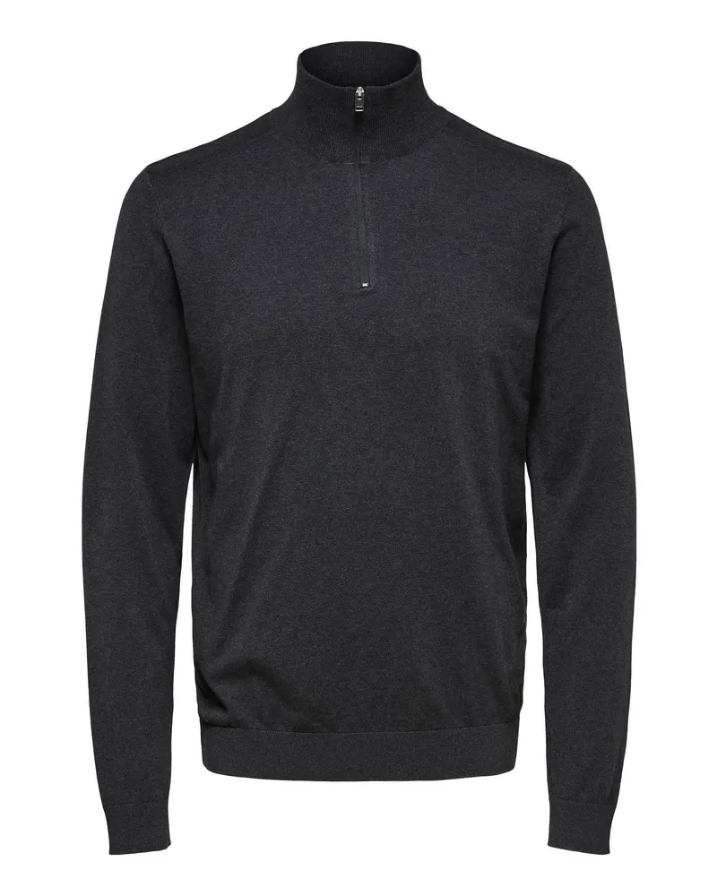 Selected GBDieses T-Shirt für Damen von  HOMME ist aus Baumwolle gefertigt. Das Modell hat einen schönen Schnitt und lange Beine. Das Kleidungsstück ist mit einem Reißverschluss versehen. Details zu diesem Kleidungsstück: Stijlnaam: SLHBERGfijn gebreid Grau