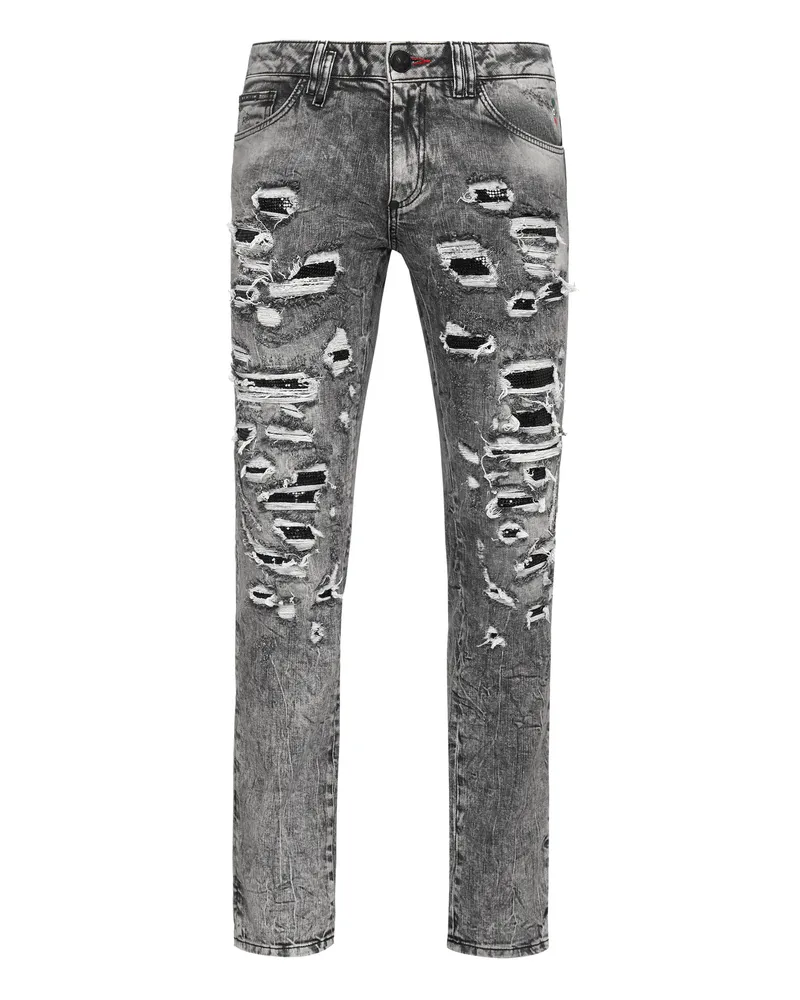Philipp Plein Jeans Slim Fit Grau