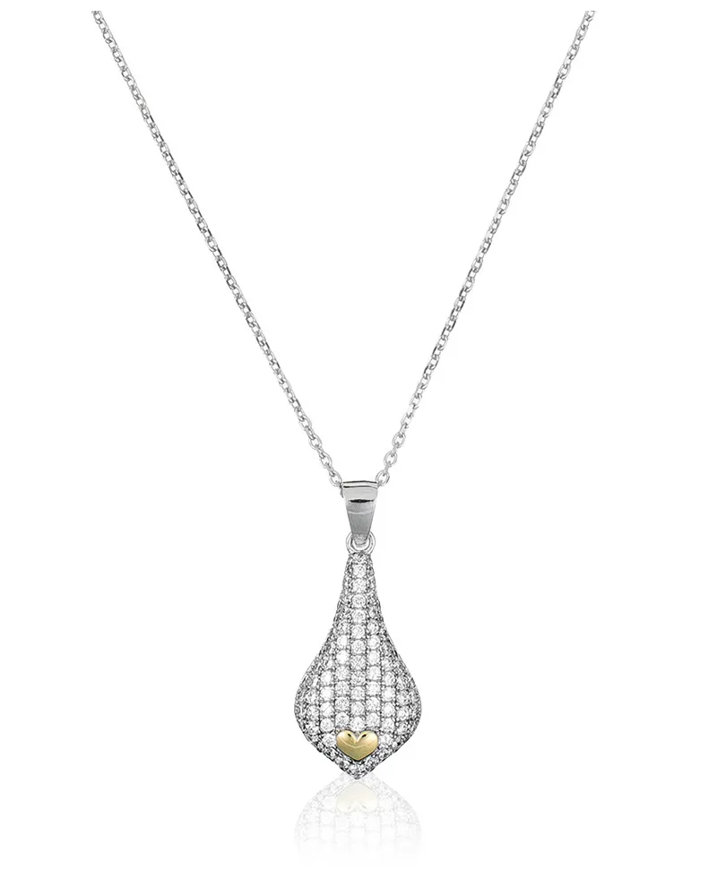 Orphelia Damen-Kette aus 925er Sterlingsilber mit Anhänger – Silber/Gold ZH-4880 Silber