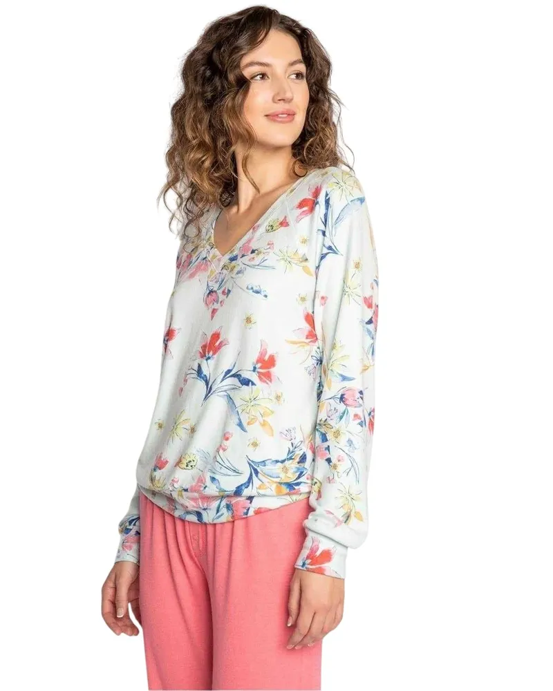 P.J. Salvage Budding" T-Shirt für Damen, Langärmlig (Bunt Grün