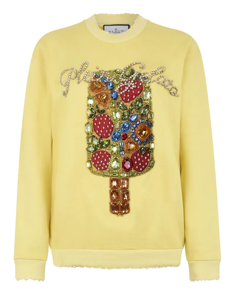 Philipp Plein Washed Sweatshirt Gelato Gelb