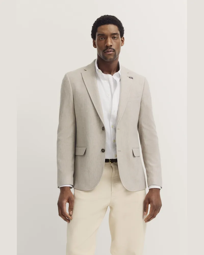 Bugatti Herren Sakko mit Reverskragen und Stretchfunktion Beige