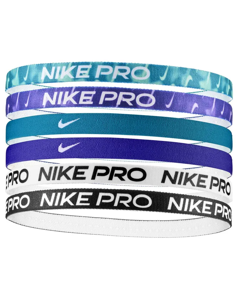 Nike Flex" Stirnband (6er-Pack) (Schwarz/Weiß/Blau Schwarz