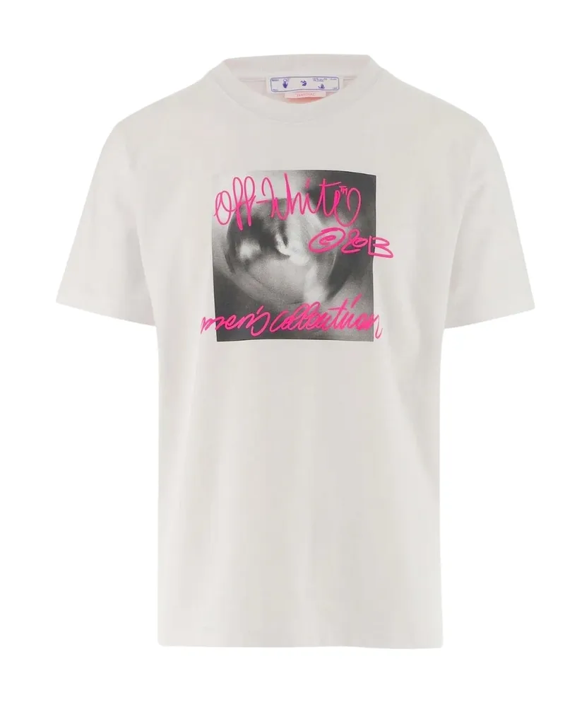 OFF-WHITE Tornado Type Slim Fit weisses T-Shirt Weiß